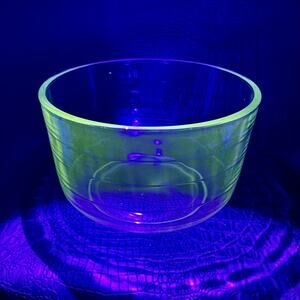 GLOWS! RARE Vintage Mixing Bowl Very Heavy & Large, Unmarked Possibly Pyrex?